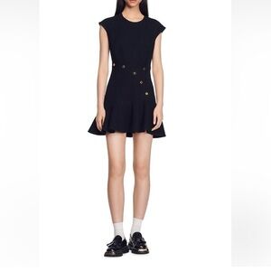 Sandro Asymmetric Black Dress!